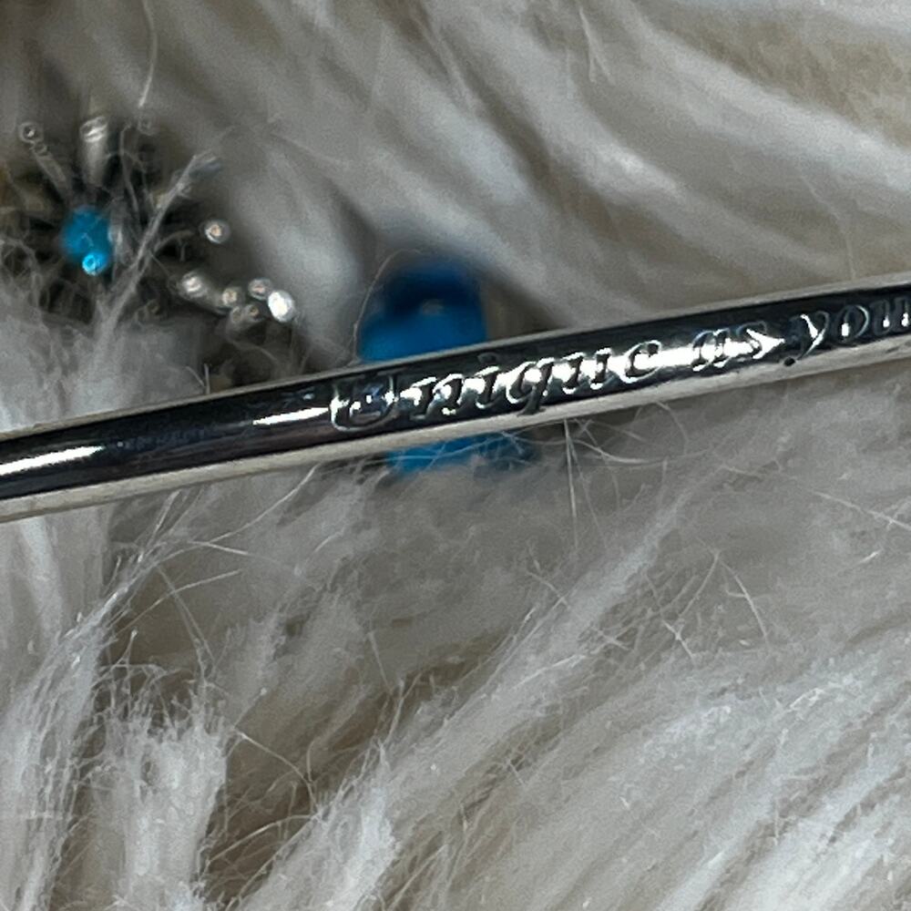 Pandora Limited Ed "Unique as You Are" Snowflake Bangle 925 Murano Blue Bead - Picture 9 of 16